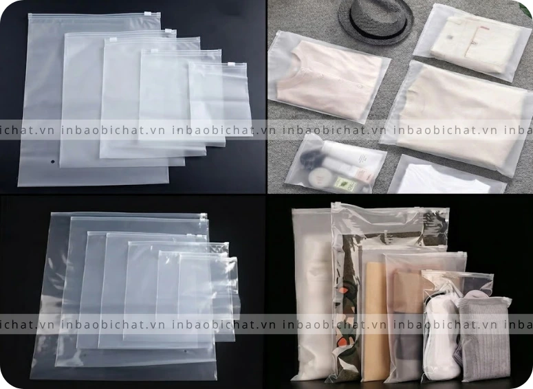 Kích thước túi zip khóa kéo tiêu chuẩn