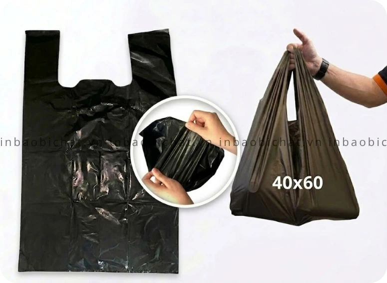 Thử nghiệm độ bền túi PE đen 2 quai đựng vật nặng