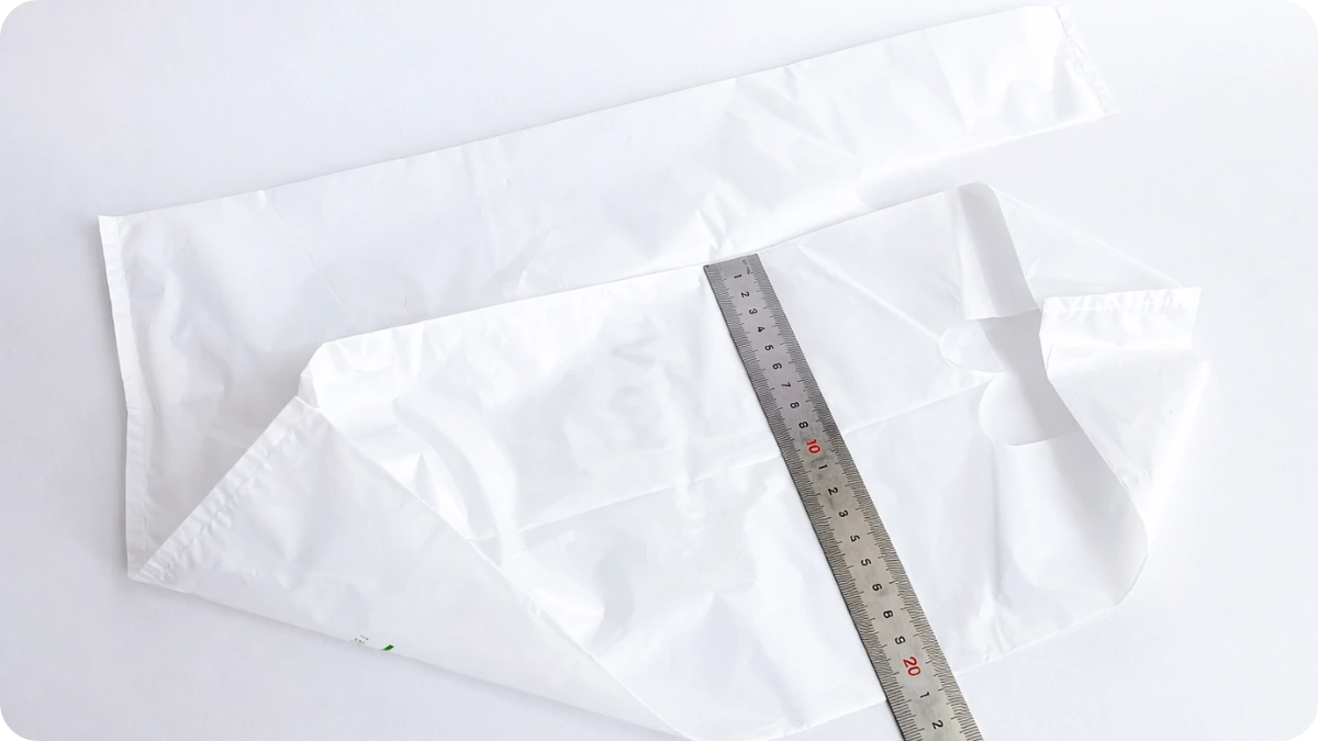 Cách đo kích thước túi nilon theo chiều ngang chiều cao và phần hông túi