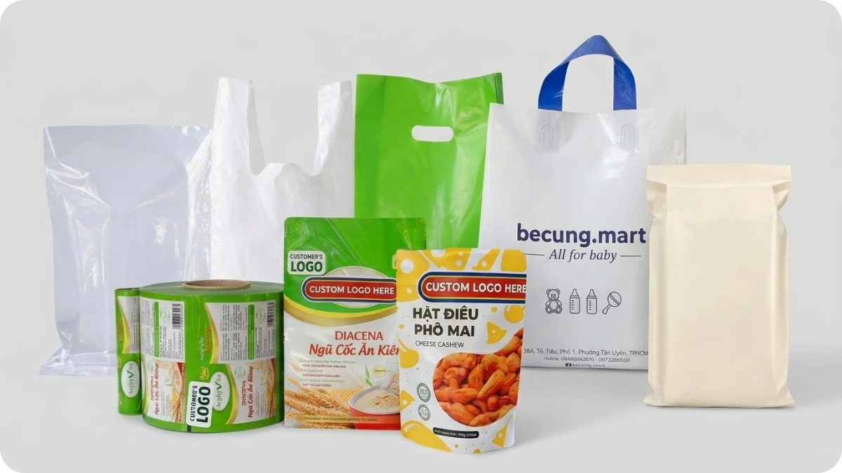 Bao bì nhựa là gì? Các loại bao bì nhựa phổ biến dùng cho thực phẩm bán lẻ mỹ phẩm và giao hàng