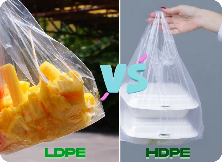 So sánh túi nilon HDPE và túi nilon LDPE về bề mặt, độ bóng và độ trong trong ứng dụng bán lẻ