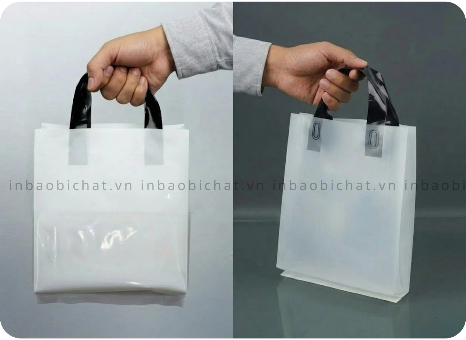 Phân biệt chất liệu PE bóng và HD nhám túi ép quai