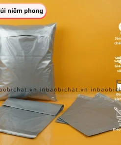 Trung bày túi niêm phong PE màu xám bạc đã đóng gói