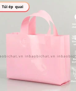 Mẫu túi ép quai trơn dáng vuông màu hồng pastel thanh lịch nâng tầm sản phẩm