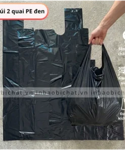 Túi PE đen 2 quai chịu tải tốt đựng hàng nặng và cồng kềnh