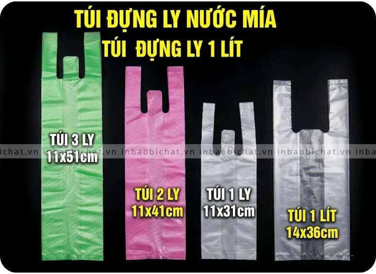 túi xốp đựng 1 ly, 2 ly, 3 ly có sẵn hàng hcm