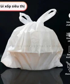 Túi xốp siêu thị trắng dùng đựng thực phẩm mang đi tiện lợi