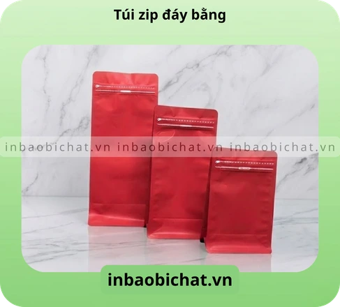 Túi zip đáy bằng màu đỏ mờ thu hút