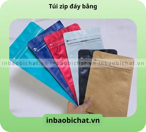 Mẫu túi zip đáy bằng nhiều màu sắc