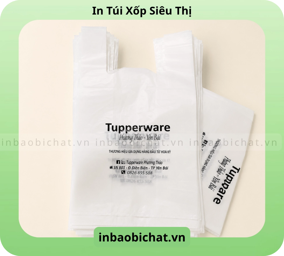 Túi xốp siêu thị có sẵn các size 15x27, 20x30, 24x39, 26x42, 30x50, 35x60, 40x70, 50x80