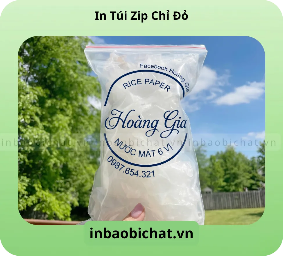In túi zip chỉ đỏ đựng bánh tráng