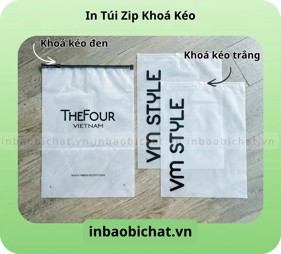 2 tuỳ chọn màu sắc của khoá kéo túi zip đựng quần áo