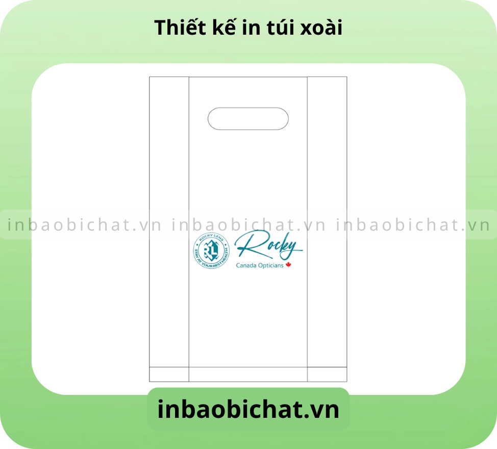 Mẫu thiết kế in túi hột xoài in 2 màu - 1 mặt