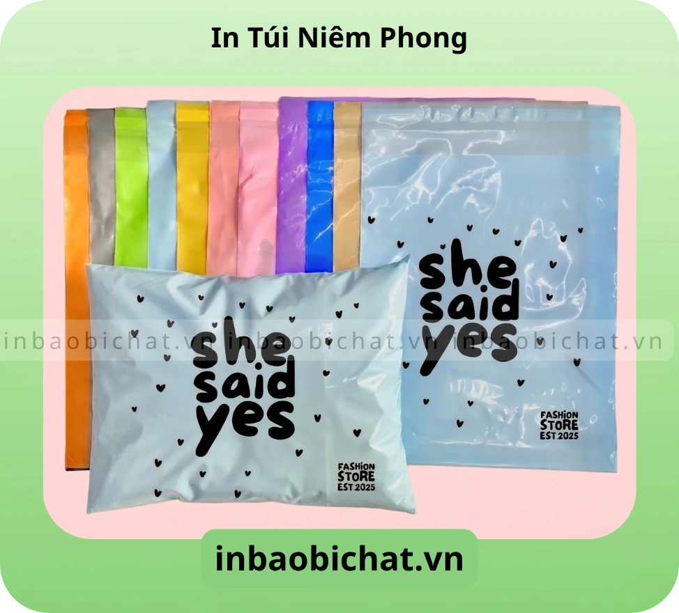 Túi niêm phong size sẵn với bảng màu đa dạng có sẵn tại kho