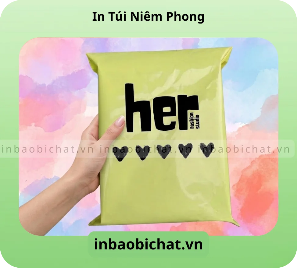 Túi ship COD niêm phong in logo thương hiệu Her Fashion độc đáo