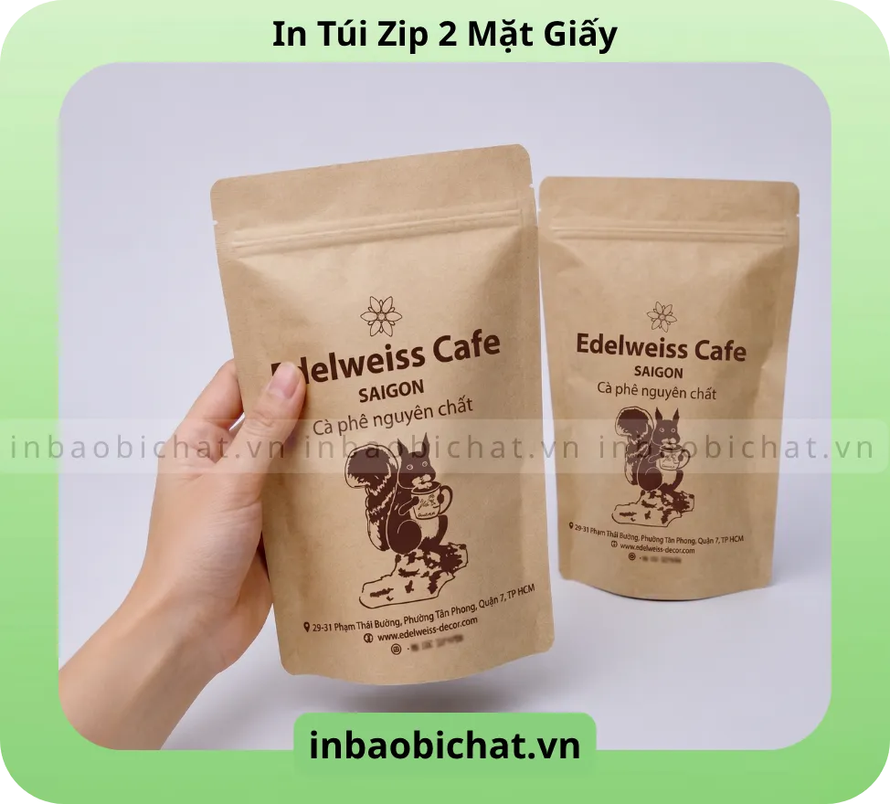 Túi zip giấy có tráng bạc bên trong - Tăng cường chống thấm khí và chống thấm ẩm