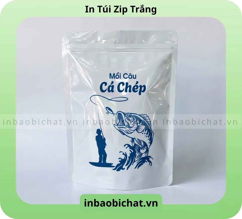 In logo thuong hiệu lên túi zip trắng sữa - In nhanh 3 - 5 ngày
