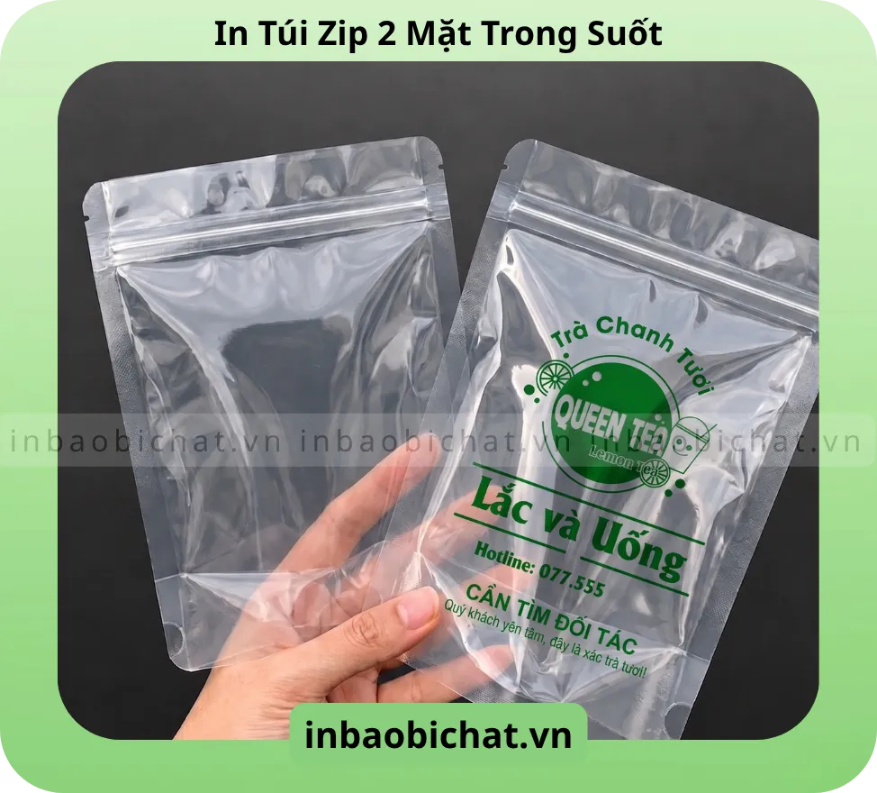 Túi zip 2 mặt trong suốt full size 12x17 - 22x32 - Phù hợp với nhiều loại sản phẩm cần đóng gói