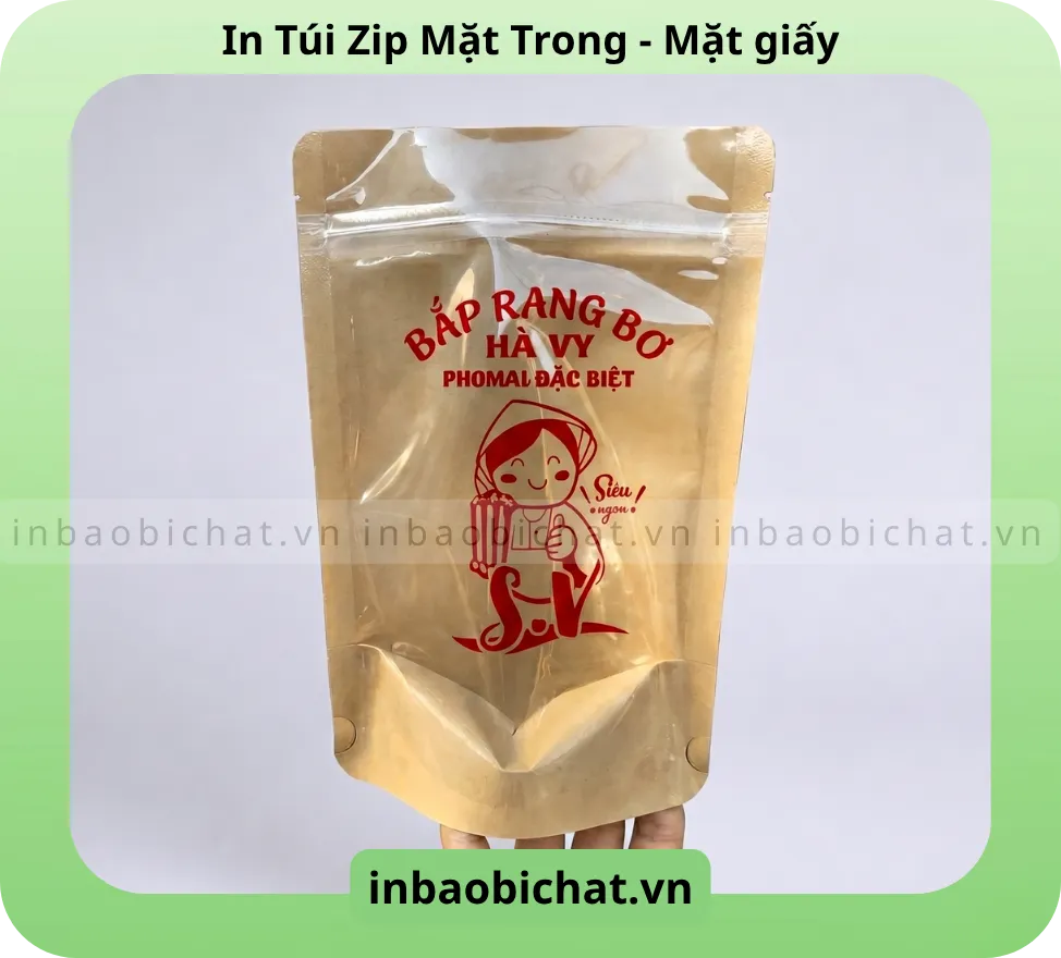 Túi zip giấy - trong chất liệu mặt nhựa trong suốt