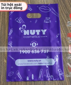 túi hột xoài in logo thương hiệu cho chuỗi shop mỹ phẩm, công ty kinh doanh mỹ phẩm
