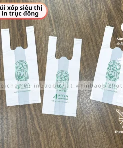in túi xốp siêu thị theo logo thương hiệu theo yêu cầu cho chuỗi trà sữa, trà cà phê