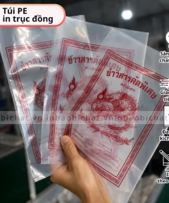 Túi pe trong in trục đồng giá sỉ rẻ, in túi pe trong theo yêu cầu số lượng lớn, túi pe trong cắt ngang miệng in