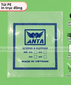 in Túi PE trong đựng ốc vít, In túi PE đựng ốc vít, Túi PE đựng linh kiện, in túi pe theo yêu cầu, TÚI PE MIỆNG BẰNG IN, túi pe trong suốt in ấn số lượng lớn
