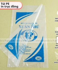 Túi PE in trục đồng, In túi PE đựng đá viên, Túi PE đựng thực phẩm, In túi pe đựng nước đá, in túi pe theo yêu cầu, TÚI PE MIỆNG BẰNG IN, túi pe trong suốt in ấn, in túi pe cắt ngang miệng