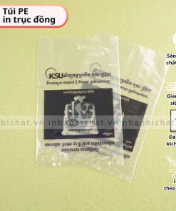 Túi PE in trục đồng, In túi PE nhiều màu, Túi PE đựng thực phẩm khô, in túi pe theo yêu cầu, TÚI PE MIỆNG BẰNG IN, túi pe trong suốt in ấn, in túi pe cắt ngang miệng
